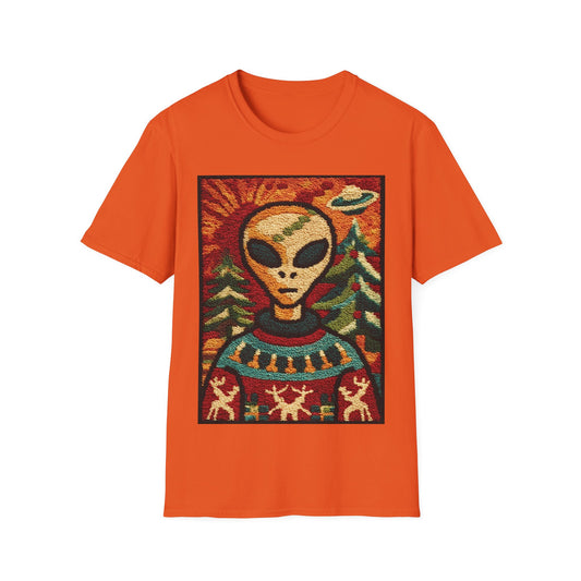Alien with Christmas Sweater T-Shirt