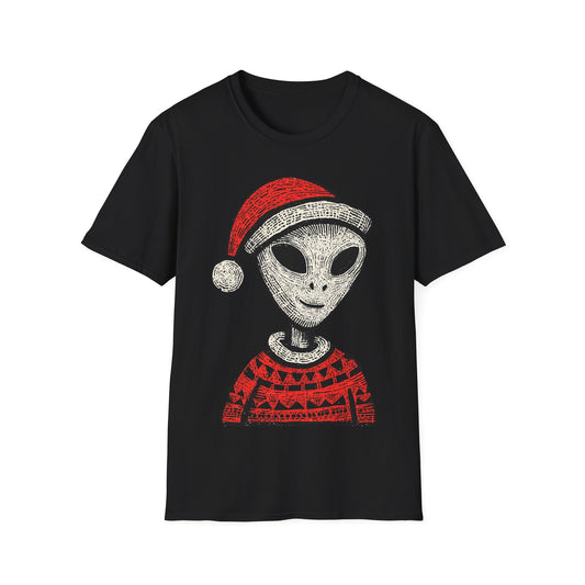 Alien with Christmas Hood T-Shirt