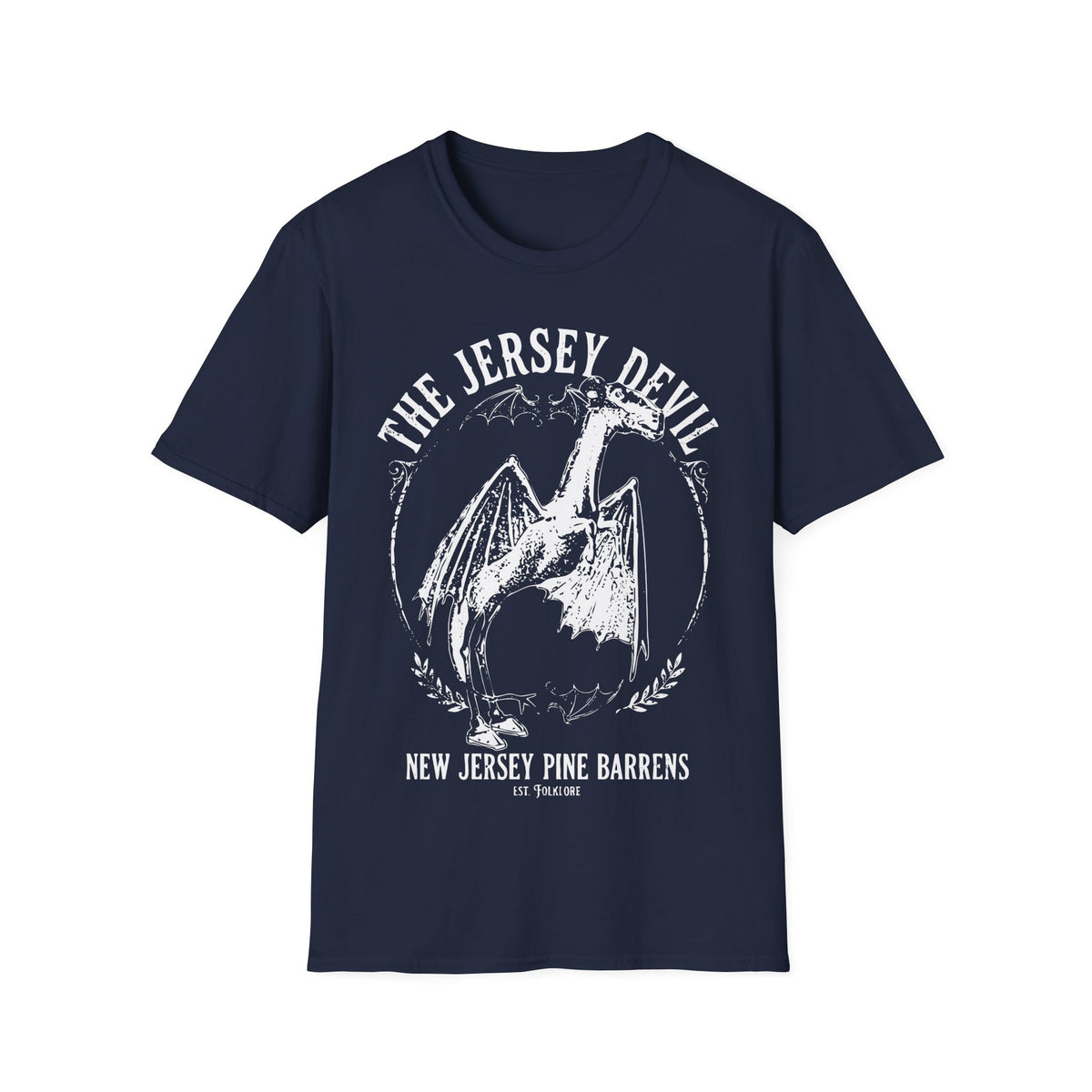 Retro Alien t-shirt design, featuring a bright green alien head with oversized eyes surrounded by dots and radiating lines in a bold vintage pop art style on a navy blue background