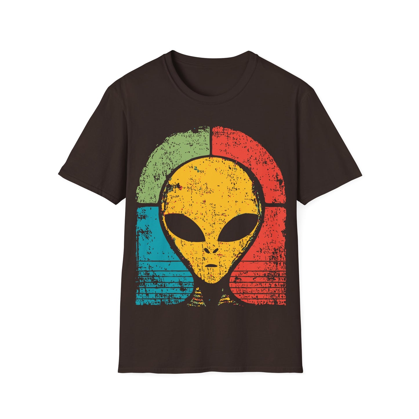 Alien Head - Retro Sunset T-Shirt