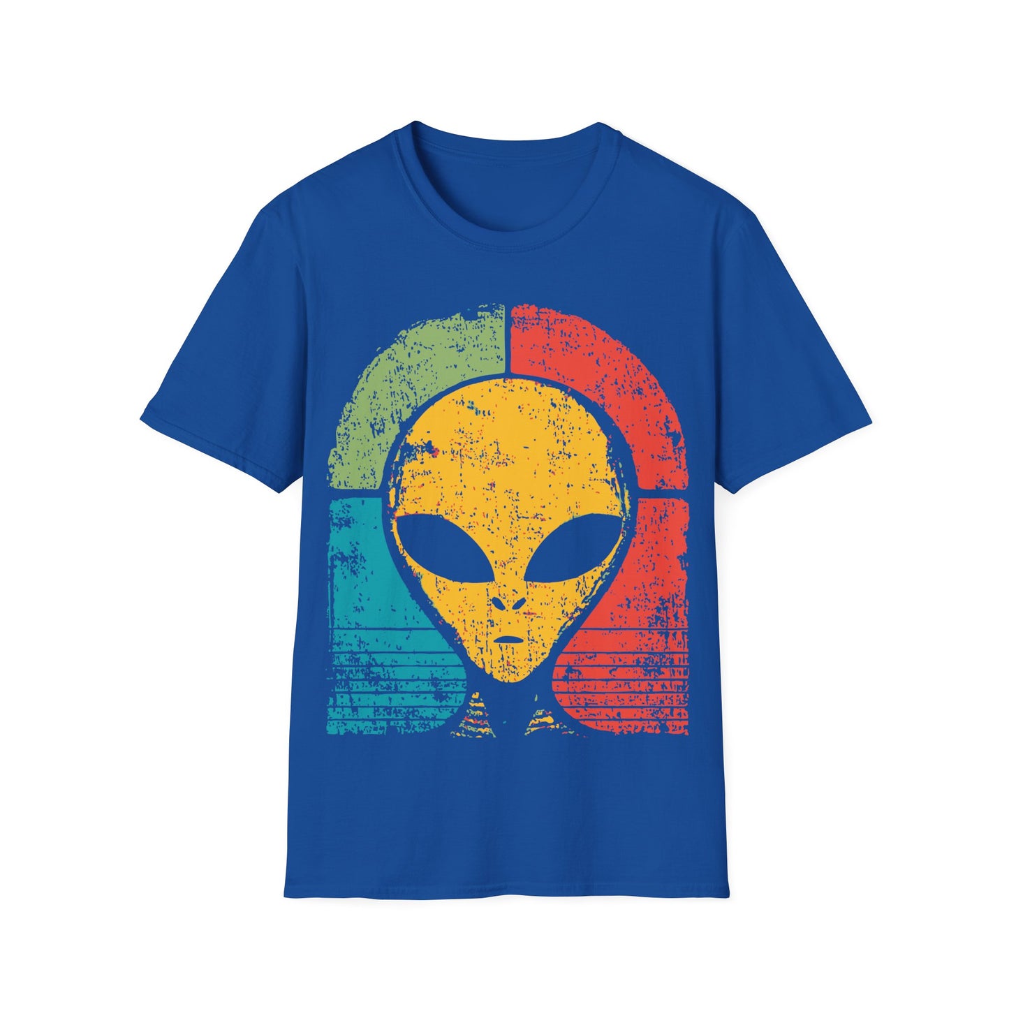 Alien Head - Retro Sunset T-Shirt