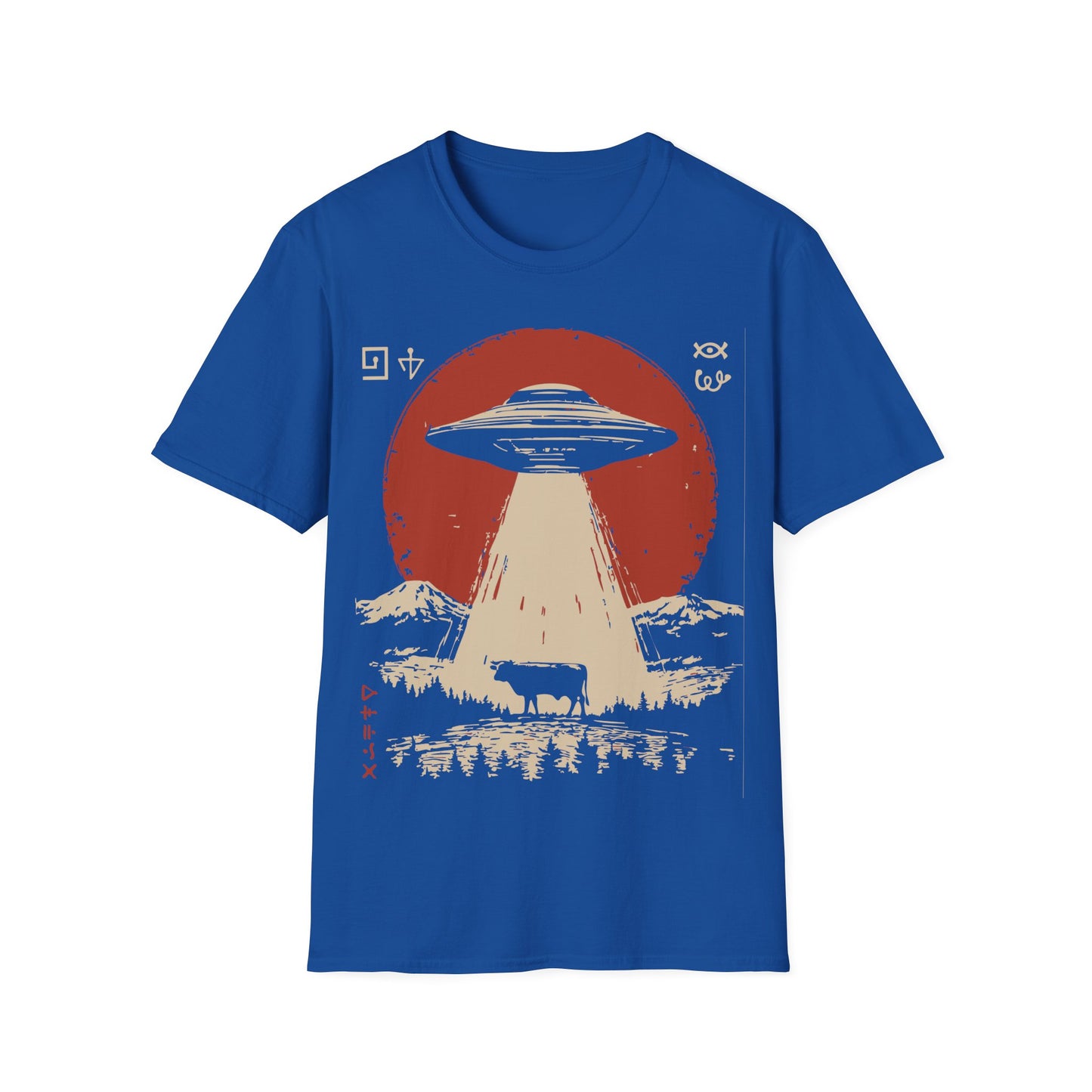 UFO Abducting Cow- Alien Alphabet T-Shirt