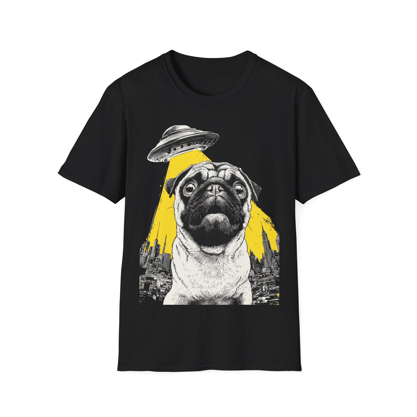 Pug UFO Attack Selfie T-Shirt