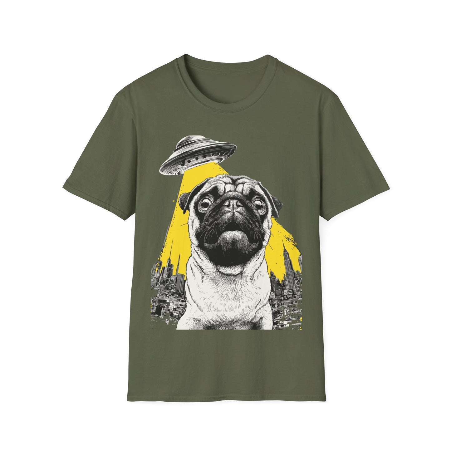 Pug UFO Attack Selfie T-Shirt