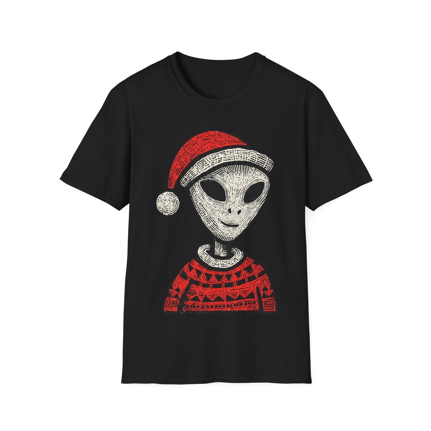 Alien with Christmas Hood T-Shirt