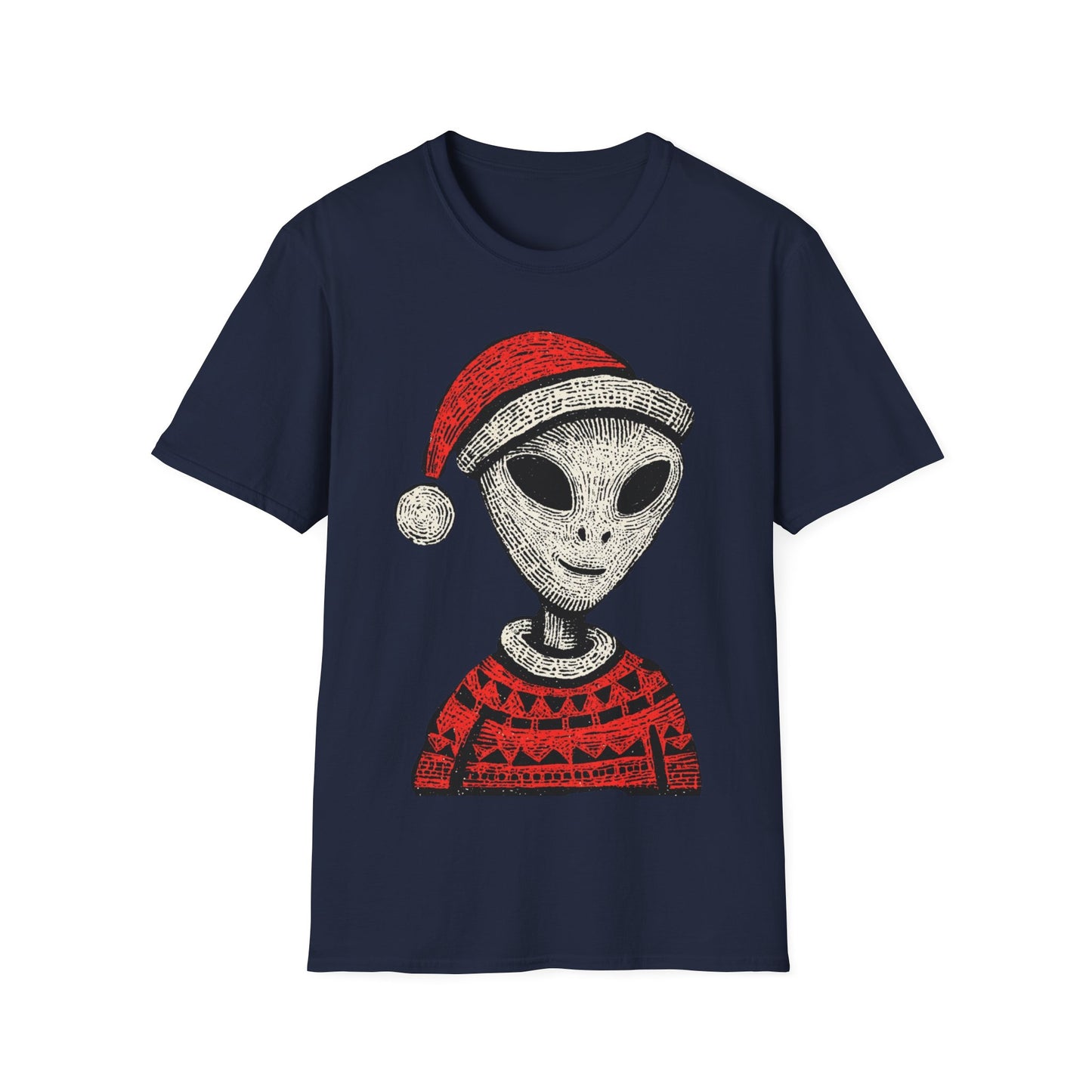 Alien with Christmas Hood T-Shirt
