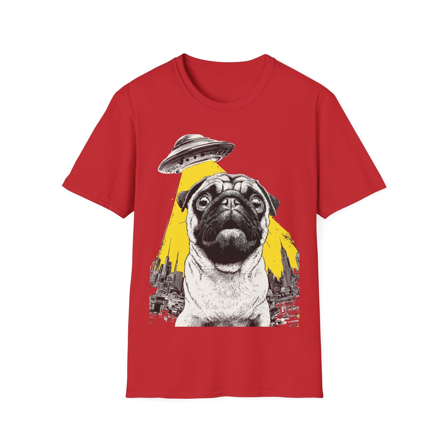 Pug UFO Attack Selfie T-Shirt
