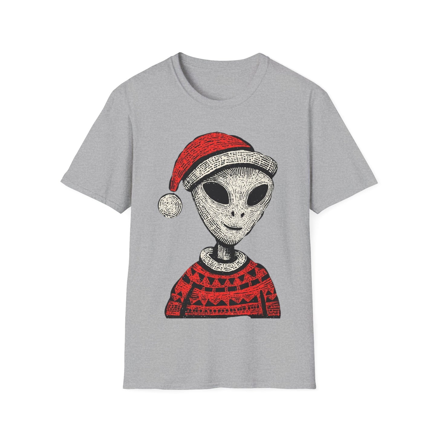Alien with Christmas Hood T-Shirt