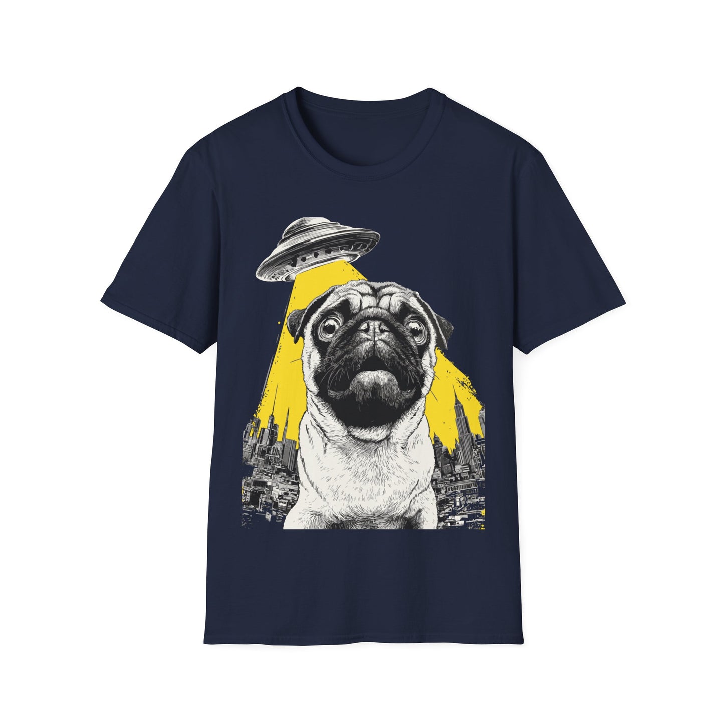 Pug UFO Attack Selfie T-Shirt