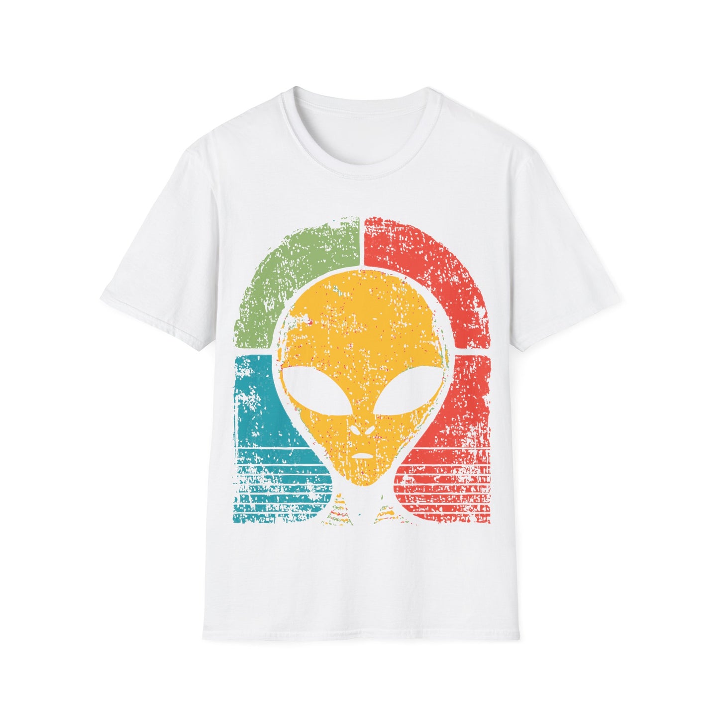 Alien Head - Retro Sunset T-Shirt
